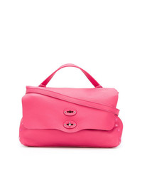 Ярко-розовая кожаная большая сумка от Zanellato