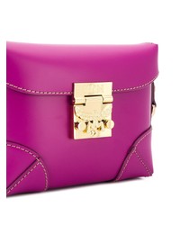 Ярко-розовая кожаная поясная сумка от MCM