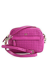 Ярко-розовая кожаная стеганая сумка