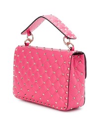Ярко-розовая кожаная стеганая сумка через плечо от Valentino