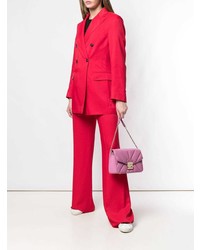 Ярко-розовая кожаная стеганая сумка через плечо от Furla