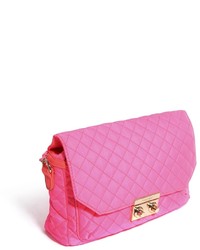 Ярко-розовая кожаная стеганая сумка через плечо от Pull&Bear