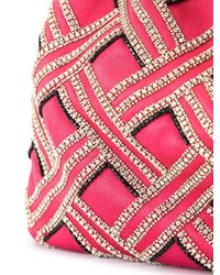 Ярко-розовая кожаная сумка-мешок от Les Petits Joueurs