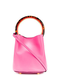 Ярко-розовая кожаная сумка-мешок от Marni