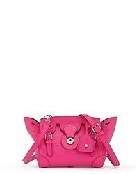 Ярко-розовая кожаная сумка-саквояж