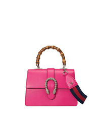 Ярко-розовая кожаная сумка-саквояж от Gucci