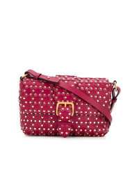 Ярко-розовая кожаная сумка через плечо с украшением от RED Valentino