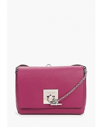Ярко-розовая кожаная сумка через плечо от Calvin Klein