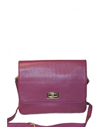 Ярко-розовая кожаная сумка через плечо от D.Angeny