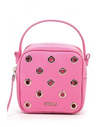 Ярко-розовая кожаная сумка через плечо от Furla