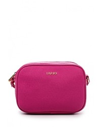 Ярко-розовая кожаная сумка через плечо от Liu Jo