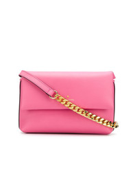 Ярко-розовая кожаная сумка через плечо от Philippe Model