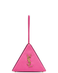 Ярко-розовая кожаная сумка через плечо от Saint Laurent