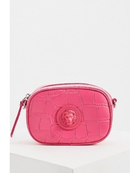 Ярко-розовая кожаная сумка через плечо от Versus Versace