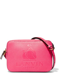 Женская ярко-розовая кожаная сумка от Lanvin