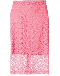 Ярко-розовая кружевная юбка-карандаш от Ermanno Scervino
