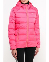 Женская ярко-розовая куртка-пуховик от adidas Performance
