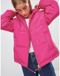 Женская ярко-розовая куртка-пуховик от ASOS DESIGN