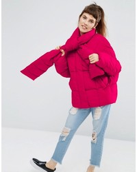 Женская ярко-розовая куртка-пуховик от Asos