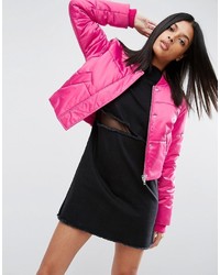 Женская ярко-розовая куртка-пуховик от Asos