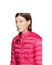 Женская ярко-розовая куртка-пуховик от Moncler