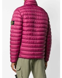 Мужская ярко-розовая куртка-пуховик от Stone Island