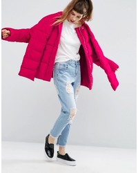 Женская ярко-розовая куртка-пуховик от Asos