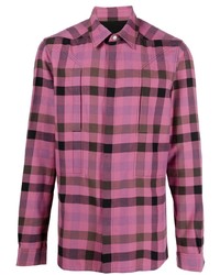 Ярко-розовая куртка-рубашка в шотландскую клетку