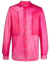 Мужская ярко-розовая куртка-рубашка от Rick Owens