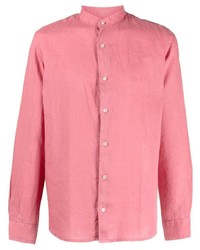 Мужская ярко-розовая льняная рубашка с длинным рукавом от Altea