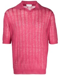 Мужская ярко-розовая льняная футболка-поло от Ballantyne