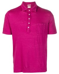 Мужская ярко-розовая льняная футболка-поло от Massimo Alba