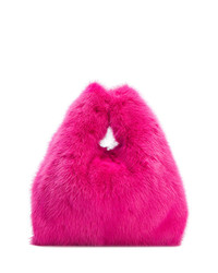 Ярко-розовая меховая большая сумка от Simonetta Ravizza
