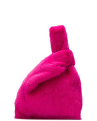 Ярко-розовая меховая большая сумка от Simonetta Ravizza