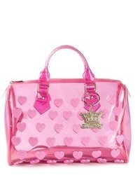Ярко-розовая резиновая сумка-саквояж