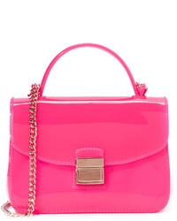 Ярко-розовая резиновая сумка через плечо от Furla