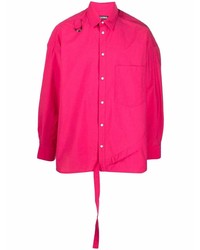 Мужская ярко-розовая рубашка с длинным рукавом от Jacquemus