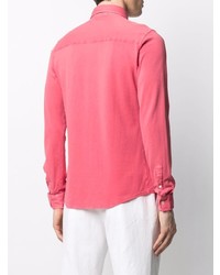 Мужская ярко-розовая рубашка с длинным рукавом от Fedeli
