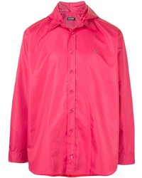 Мужская ярко-розовая рубашка с длинным рукавом от Raf Simons