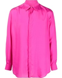 Мужская ярко-розовая рубашка с длинным рукавом от Valentino