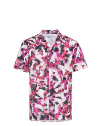 Мужская ярко-розовая рубашка с коротким рукавом с принтом от Orlebar Brown
