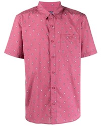 Мужская ярко-розовая рубашка с коротким рукавом с принтом от Patagonia