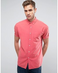 Мужская ярко-розовая рубашка с коротким рукавом от ASOS DESIGN
