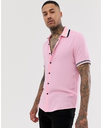 Мужская ярко-розовая рубашка с коротким рукавом от ASOS DESIGN