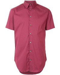 Мужская ярко-розовая рубашка с коротким рукавом от Giorgio Armani