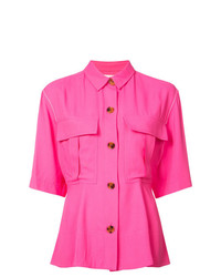 Женская ярко-розовая рубашка с коротким рукавом от Khaite