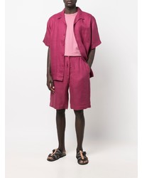 Мужская ярко-розовая рубашка с коротким рукавом от Maharishi