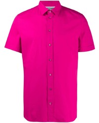 Мужская ярко-розовая рубашка с коротким рукавом от Moschino
