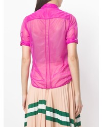 Женская ярко-розовая рубашка с коротким рукавом от N°21