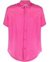 Мужская ярко-розовая рубашка с коротким рукавом от Saint Laurent